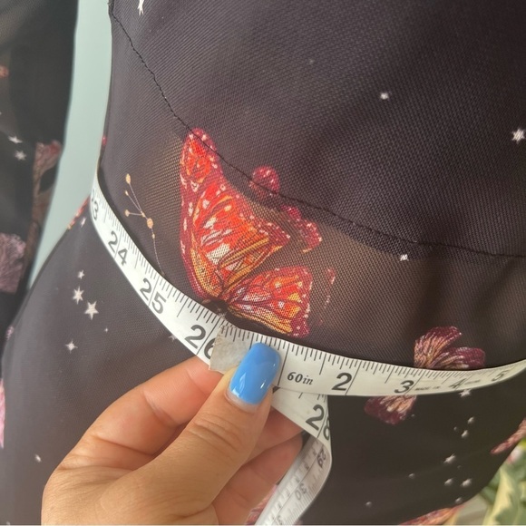 Material Girl Butterfly Printed Mesh Butterfly Bodycon Dress Size Medium - Picture 11 of 16